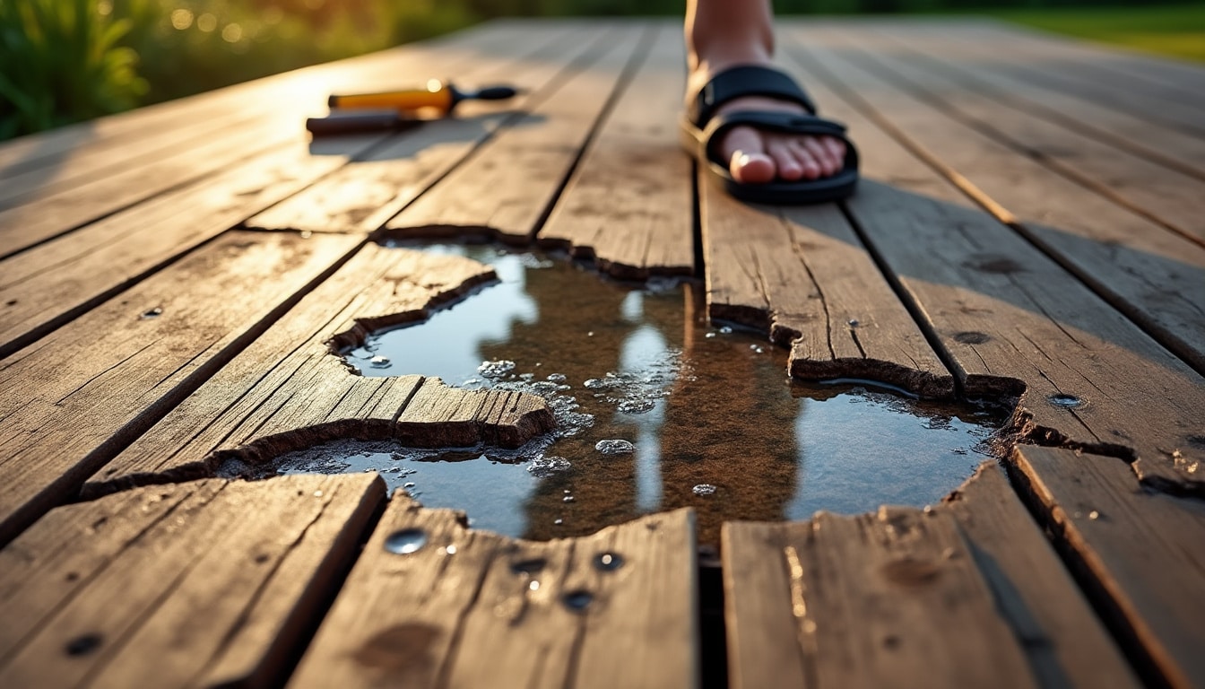 Illustration: Les risques liés à l’absence d’étanchéité de terrasse en bois