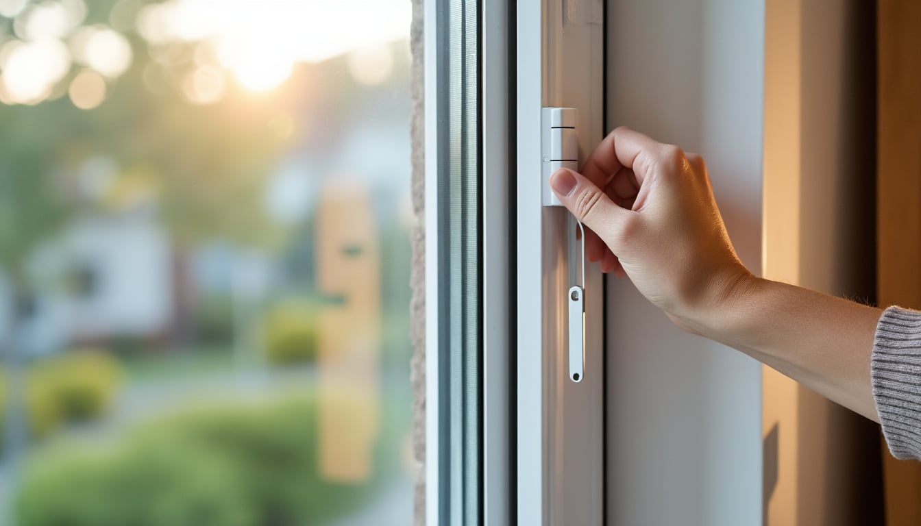 Illustration: Définition et rôle de la paumelle sur une fenêtre en PVC