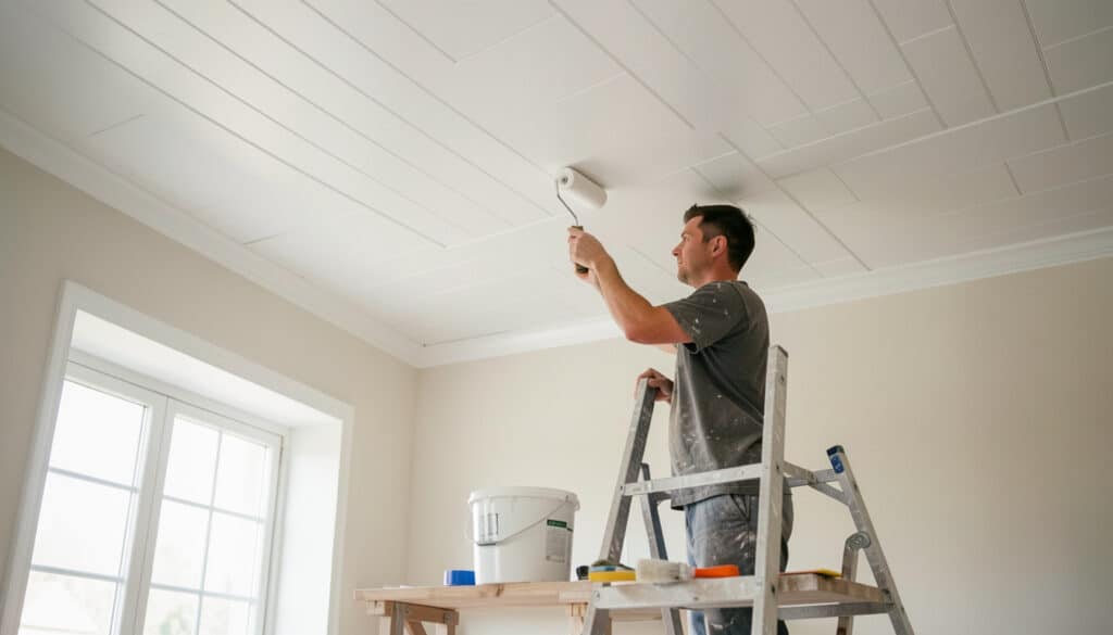 Comment peindre un plafond en lambris sans faux pas
