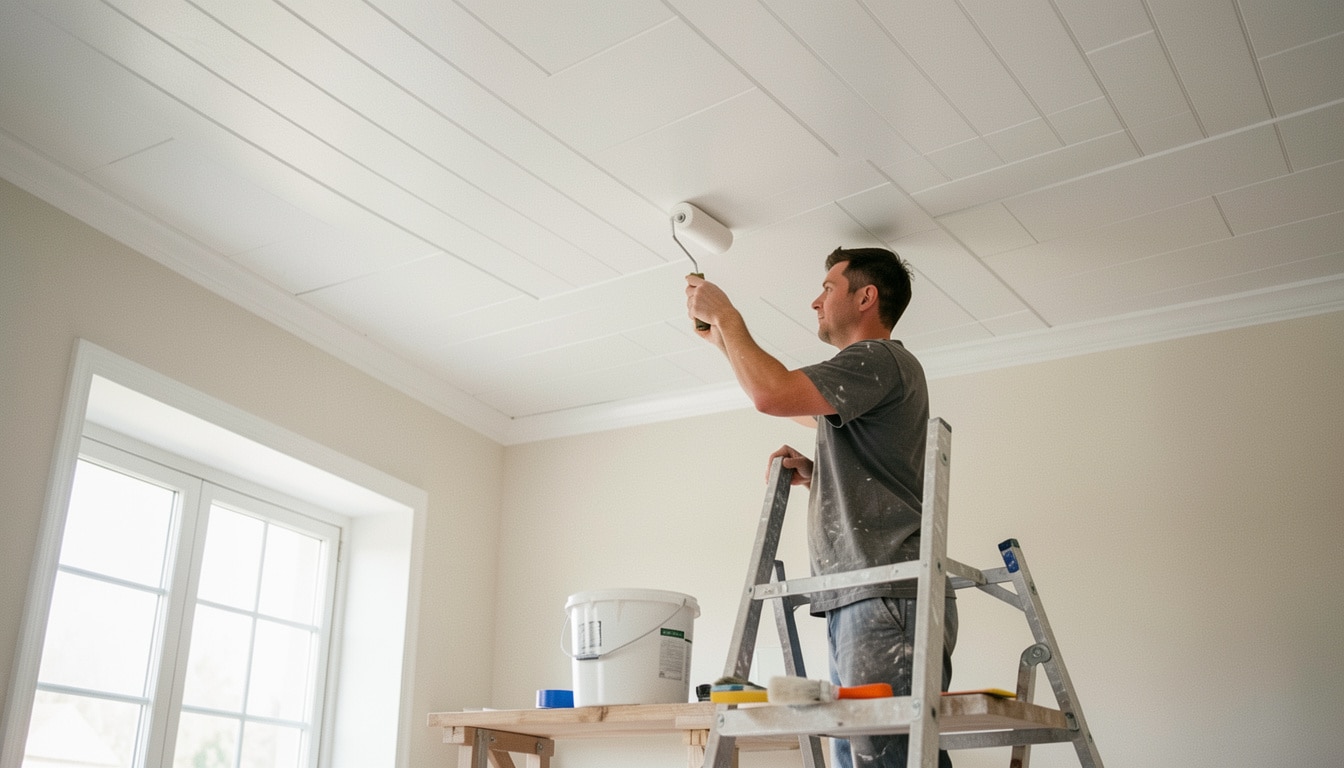 Comment peindre un plafond en lambris sans faux pas