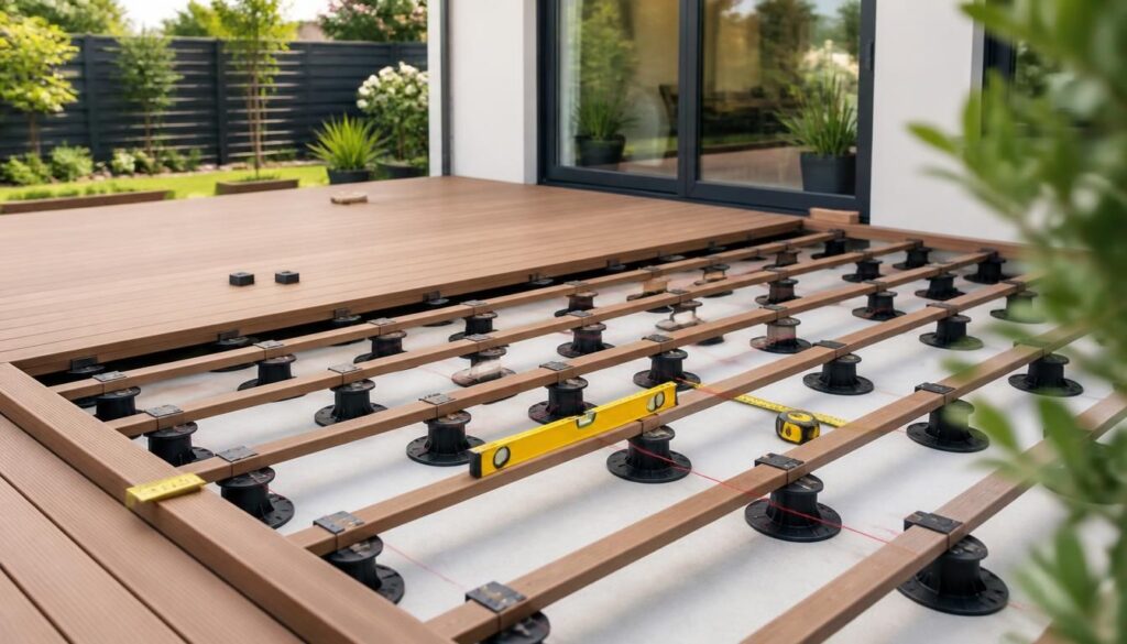 Espacement des plots et lambourdes pour terrasse en bois